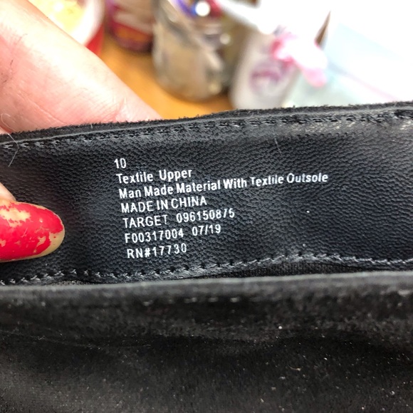 A New Day Black Faux Suede Classic Heeled Boot 10M - Picture 4 of 4